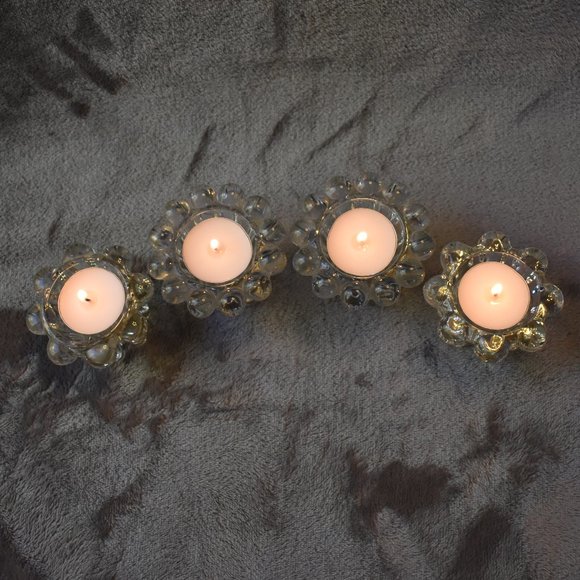 VTG West Germany Votive/Taper Crystal Candle Holders Set of 4 - Picture 7 of 14